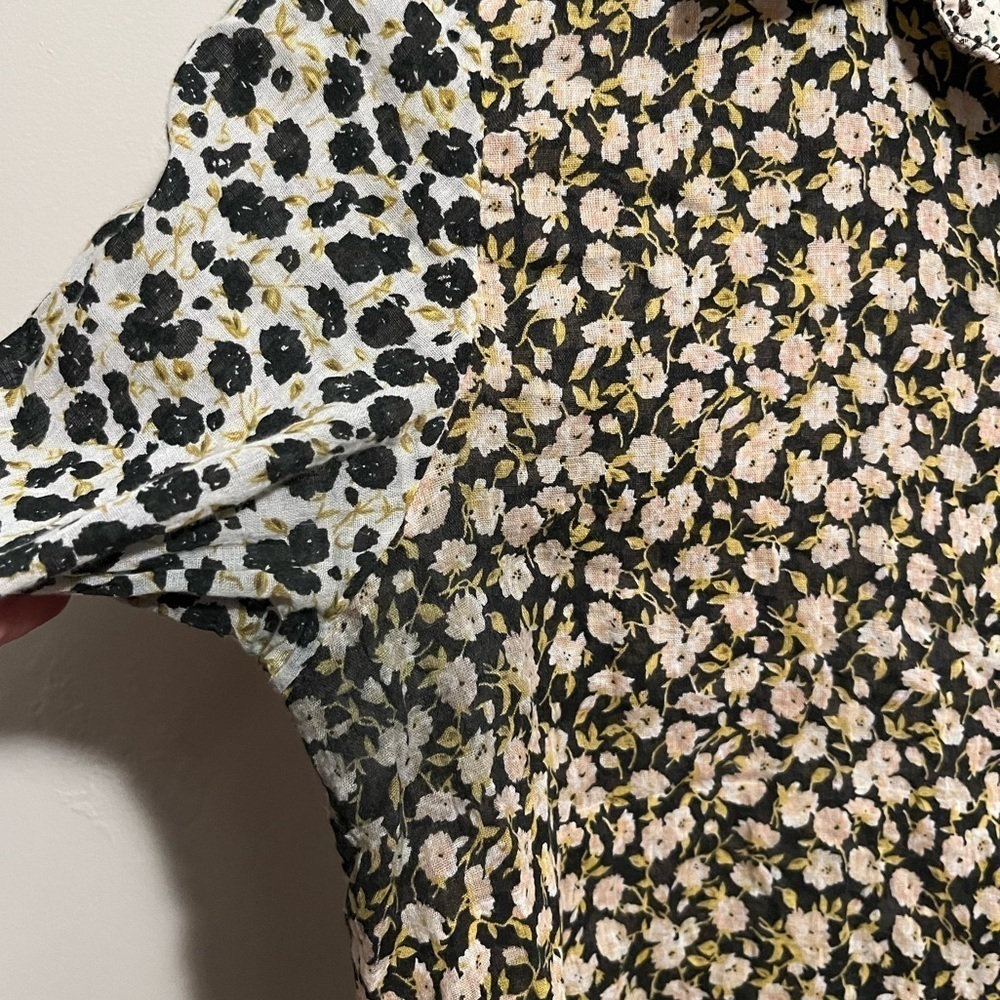 Anthropologie Holding Horses Contrasting Floral Patterned Button Down Blouse 6 - Picture 7 of 12